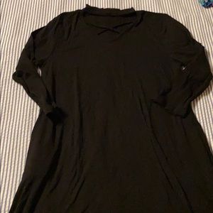 Comfy black dress for pregnancy with pockets